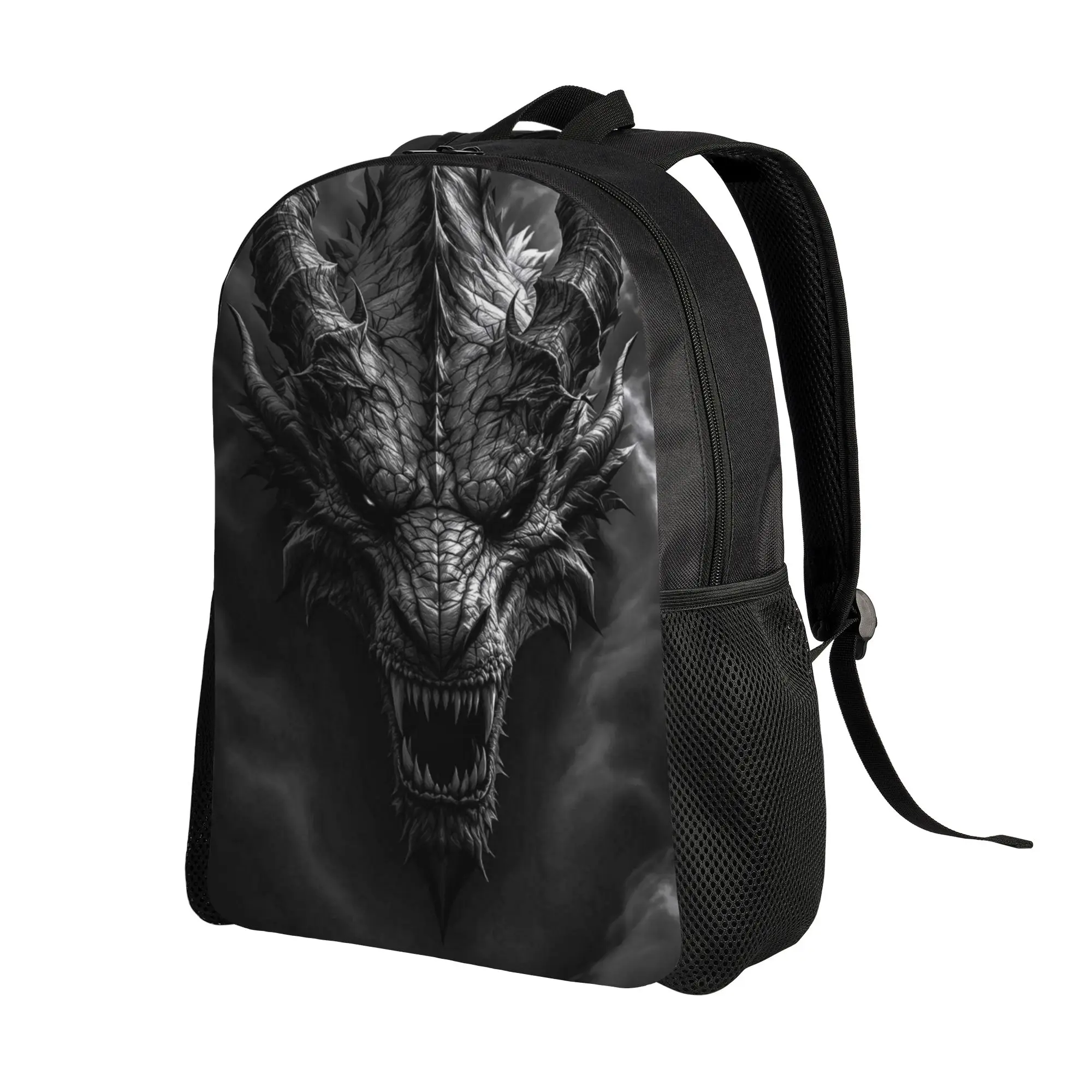 Back to school season Lightweight Dark Horned Demon Dragon Head Daypack  Girl Boy Backpack