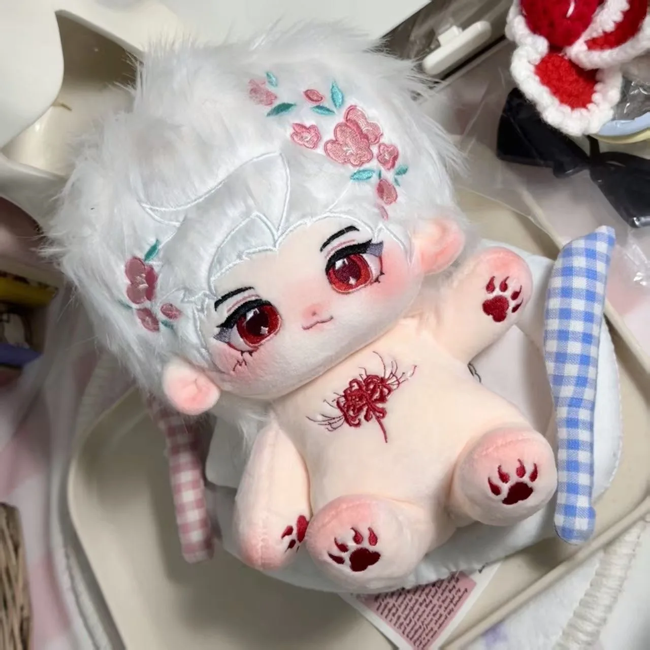 In stock 20cm Love and Deepspace Sylus  Stuffed Plushies Doll With Skeleton Pillow Ornament Anime Figure Game Toy Kids Gift Cart