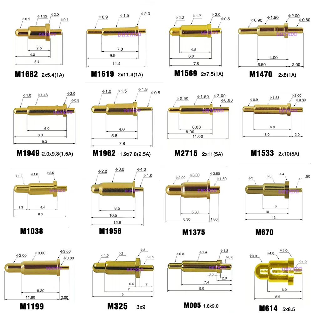 1pcs High Current Spring Loaded Pogo Pin Connector 1A 2A 5A High Power Heavy Current Battery Connector POGOPIN Header Charge