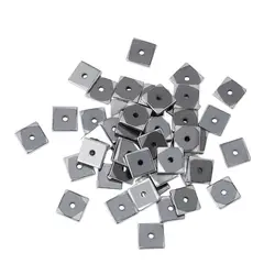 Pandahall 50pcs/Lot 6x6x1mm Square Drilled Electroplate Non-magnetic Synthetic Hematite Beads Thin Spacer Loose Bead Hole: 1mm