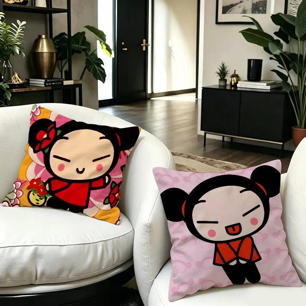 Kawaii P-Pucca Anime Personalized picture text home decorative pillows Household Gifts 45x45cm