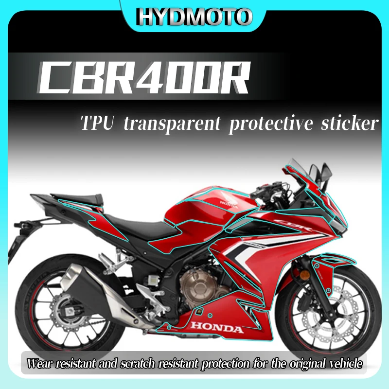 

For Honda CBR400R invisible car cover transparent protective film fuel tank sticker scratch repair waterproof modification