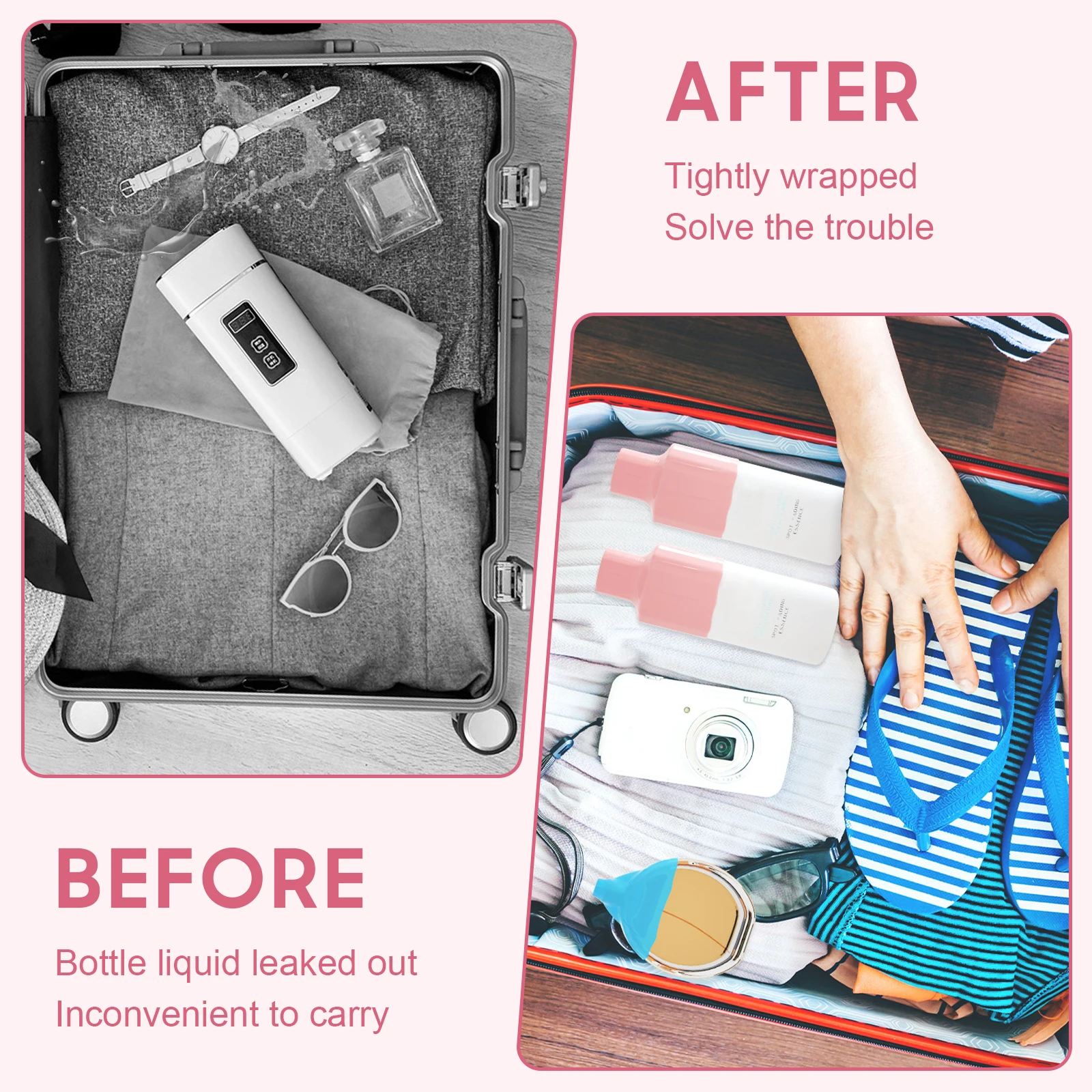 8 Uds. Funda de silicona para artículos de tocador de viaje, fundas elásticas para a prueba de fugas, fundas de aseo de silicona reutilizables a prueba de fugas para mujeres