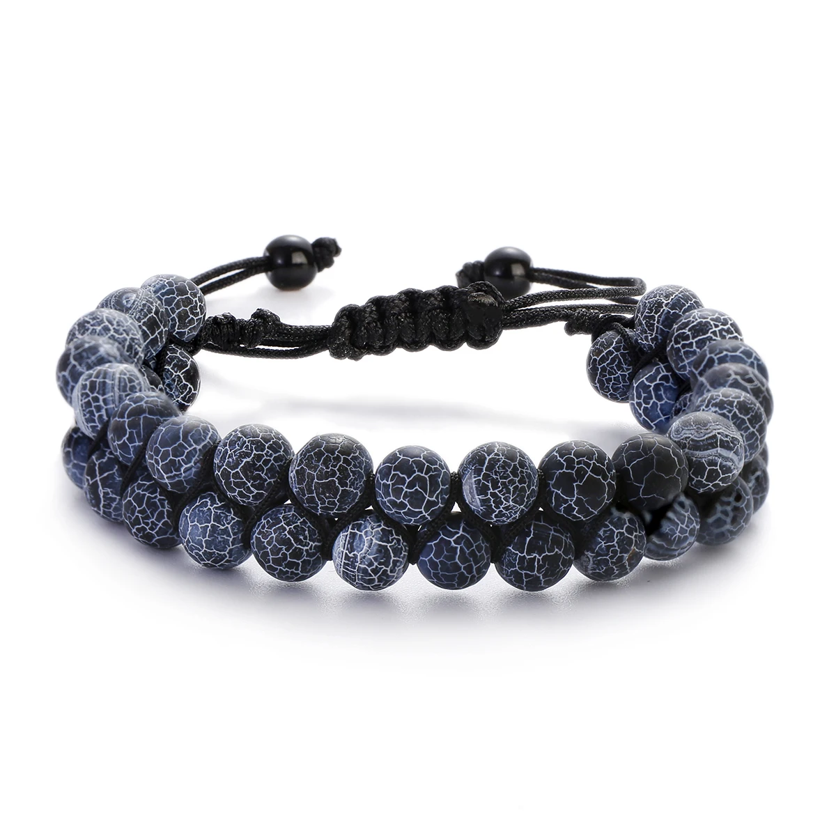 Handmade Bracelet Yoga Healing Jewelry Natural Stone Beads Braided Bracelet Double Layer Strand Beaded Charm Bracelet