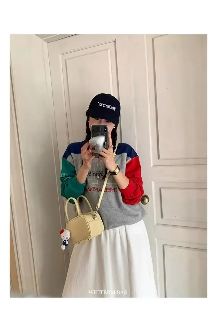 Korean women\'s bag ins blogger with autumn fashion versatile handbag small square bag casual shoulder crossbody bag
