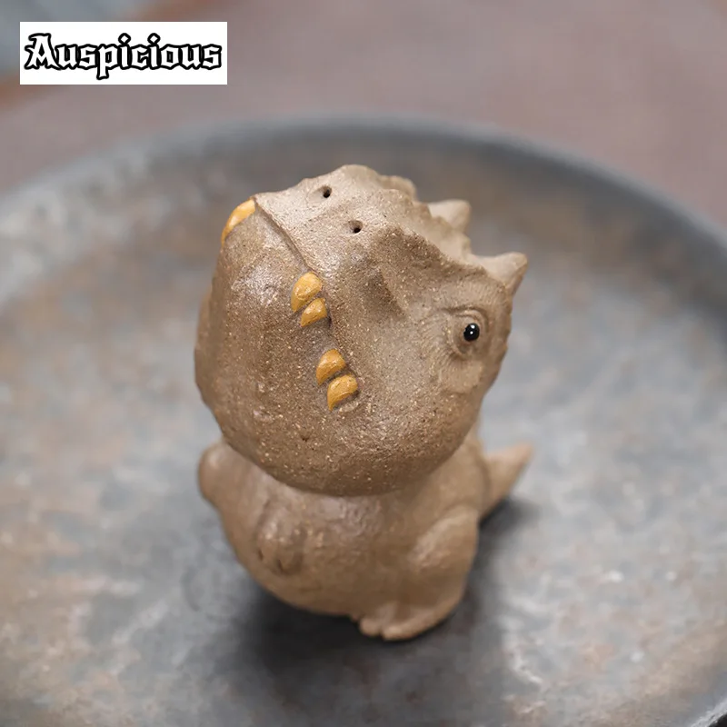 Purple Sand Tyrannosaurus Rex Tea Pet Japanese Lucky Model Tea Spirit Tea Figurine Tea Ceremony Tea Statue Puer Cafes Collection