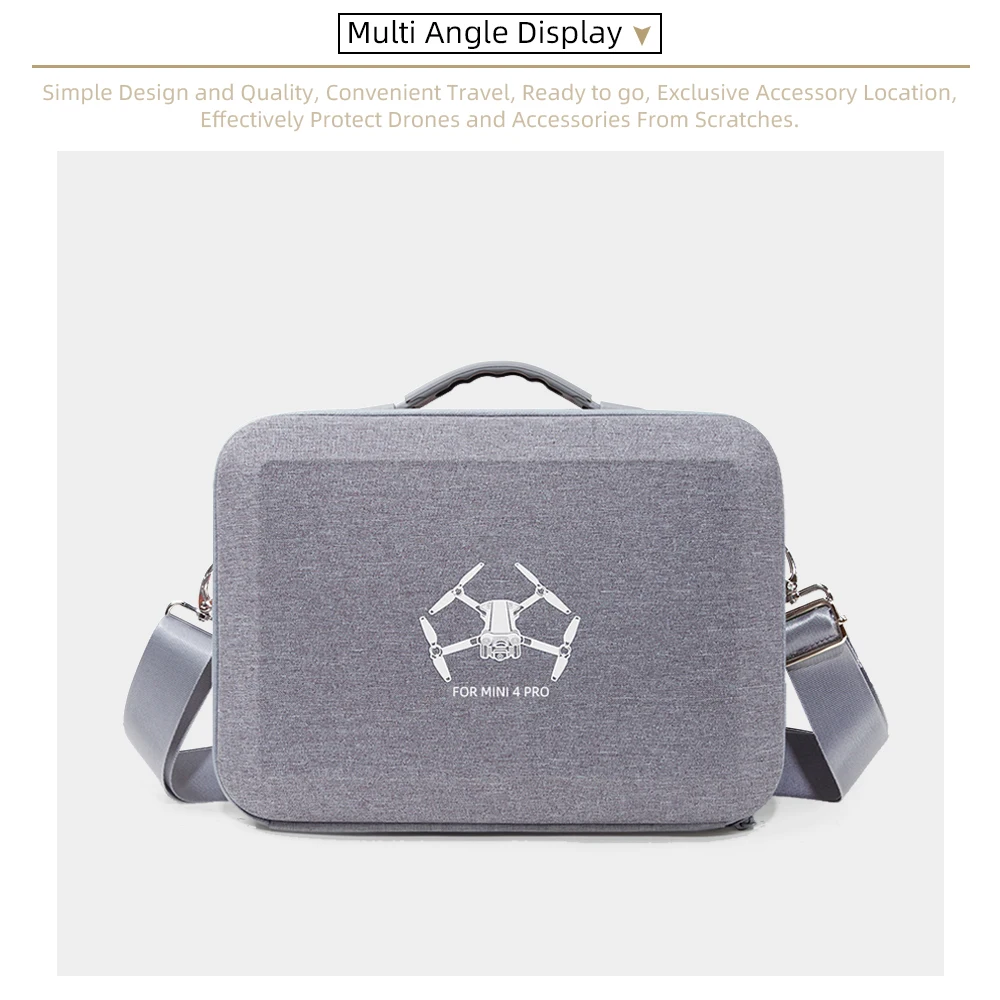 For DJI Mini 4 Pro Portable Storage Bag Carrying Case Travel Shoulder Bag Drone Accessories Scratch-Resistant Handbag