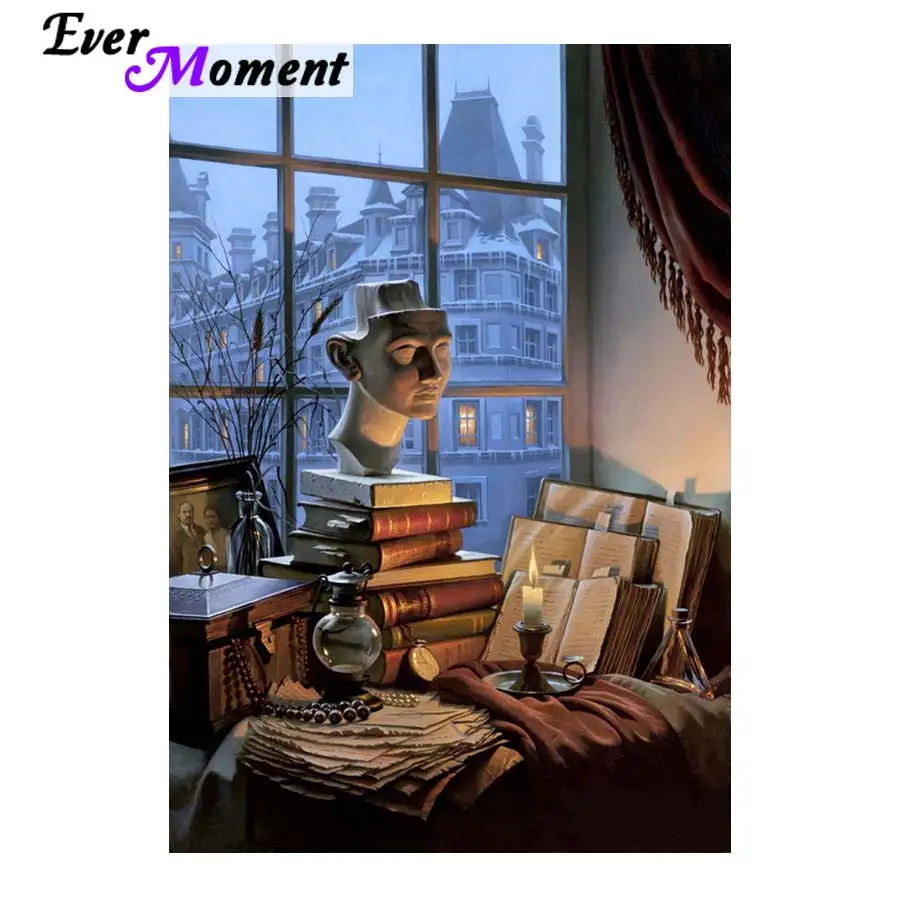 

Алмазная вышивка Ever Moment Aleksei Artist Book Window DIY алмазная живопись вышивка крестиком рукоделие настенная картина ASF942