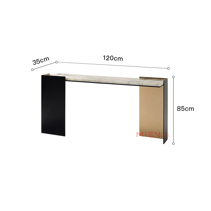 Q Modern light luxury entrance foyer entrance marble partition strip case stainless steel sofa back few