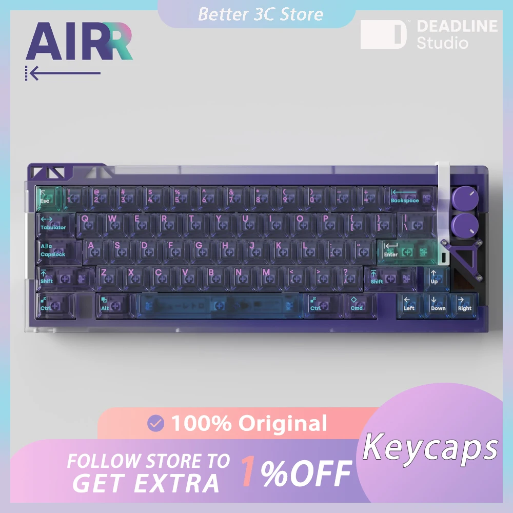 DEADLINE-Touches de clavier mécanique AIRR, violet, translucide, haut de gamme, sans profil, accessoires pour PC Gamer, cadeau, original