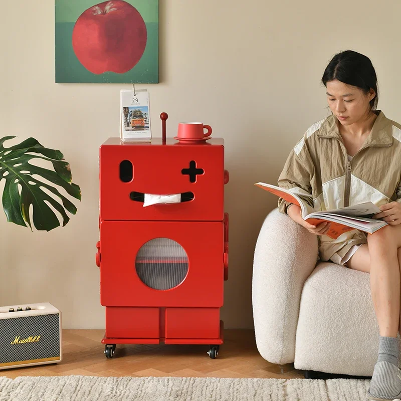 

Modern robot side corner sofa side cabinet storage bedside table creative art display cabinet decorative cabinet