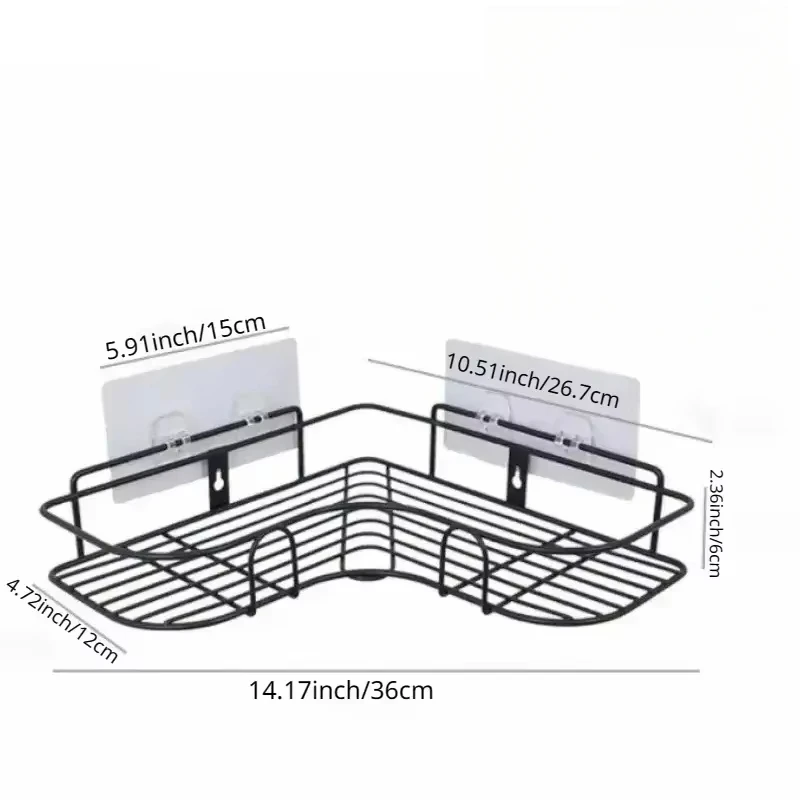 1PCS Non Perforated Bathroom, Bathroom, Triangle Shelf, Wall Mounted Toilet, Bathroom, Washbasin, Storage of Wall Supplies image 6