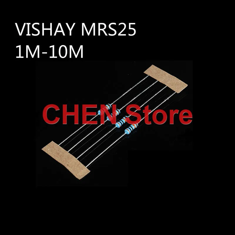 50PCS VISHAY BC MRS25 0.25W 1/4W 1M-10M 1% Copper foot metal film audio resistor 1.5M 2.2M 3M3 4M7 5M1 5M6 6M2 6M8 7M5 8M2 9M1