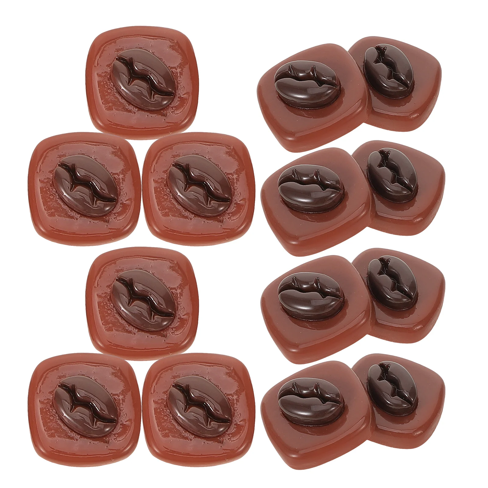 

20pcs Chocolate Accessories Miniature Coffee Bean Props Safe Light Wear Resistance DIY Crafts Jewelry Making Decorative