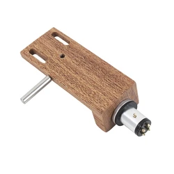 R91A Universal Replacement LP Cherry Wood Turntable Phono Headshell Mount Cartridge with Wires