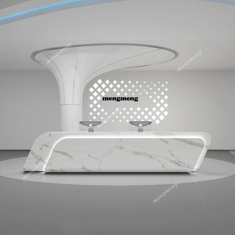 

R Italian Minimalist Reception Desks Nordic Luxury Beauty Salon Clothing Store Cashier Desk Creative Commercial Furniture 150