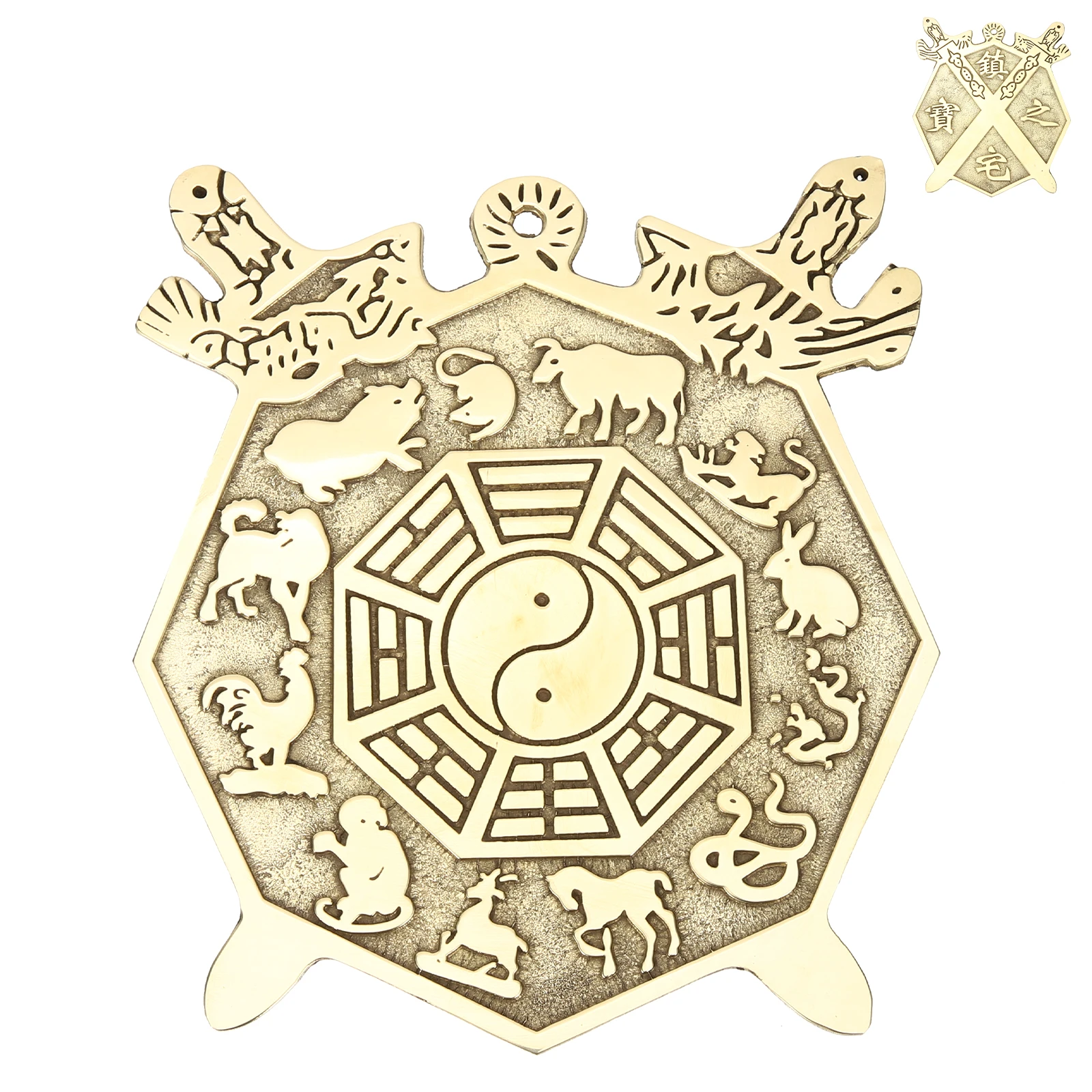 

Brass Tai Chi Bagua Mirror Home Decor Chinese Style Exorcism Craft New Year Evil Away nament Prosperity Fortune Mirror