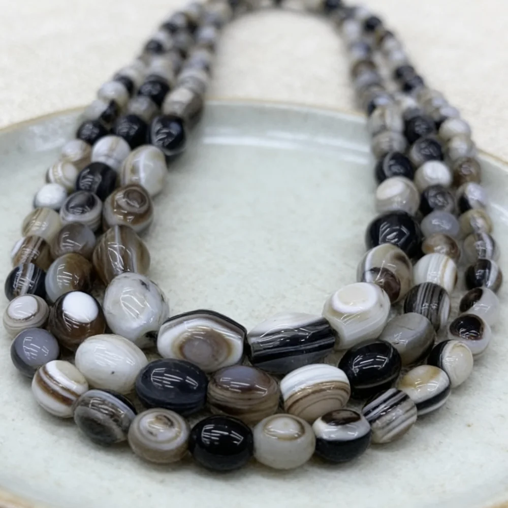 Natural Agate Oval Shape Beads Loose Charms for DIY Bracelet Necklace Jewelry Making - Assorted Colors