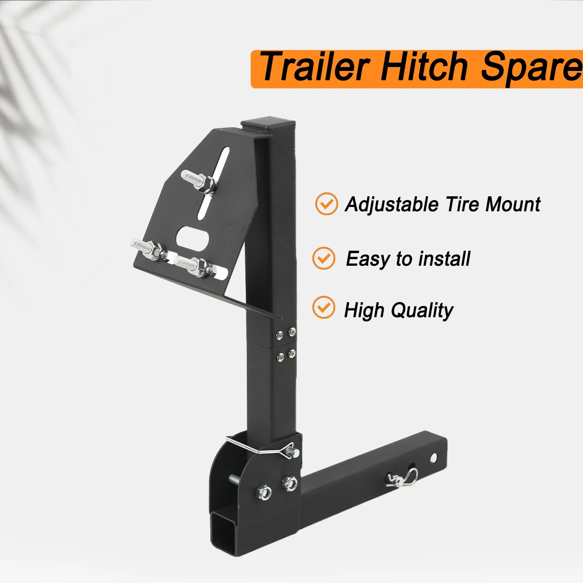 

Adjustable Trailer Hitch Spare Tire Carrier Tire Mount for Truck with 2 Inch Receiver For 4 & 5 & 6 Lugs Trailer Wheels