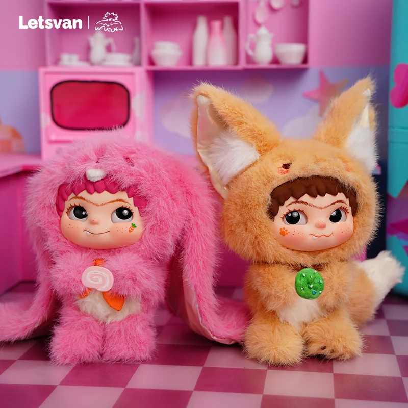 

NEW V2 Wakuku Bunny & Fox Plush Blind Box Prank Diary Series Cute Vinyl Doll Bag Decoration Pendant Genuine Collectible Toy Gift