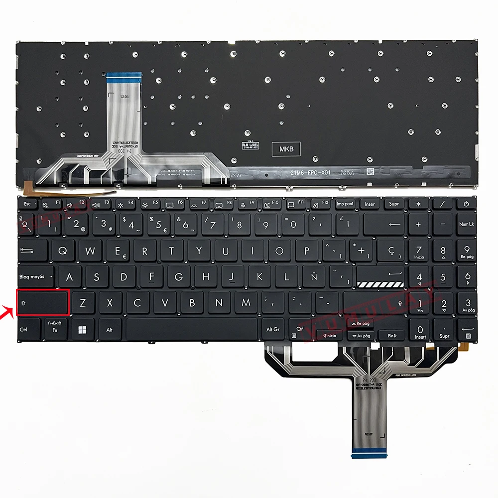 Spanish/UK Backlit Keyboard for ASUS VivoBook X1605 X1605EA X1605E X1605VA X1602 X1603Z X1603ZA F1603 M1603 M1603QA M1605XA