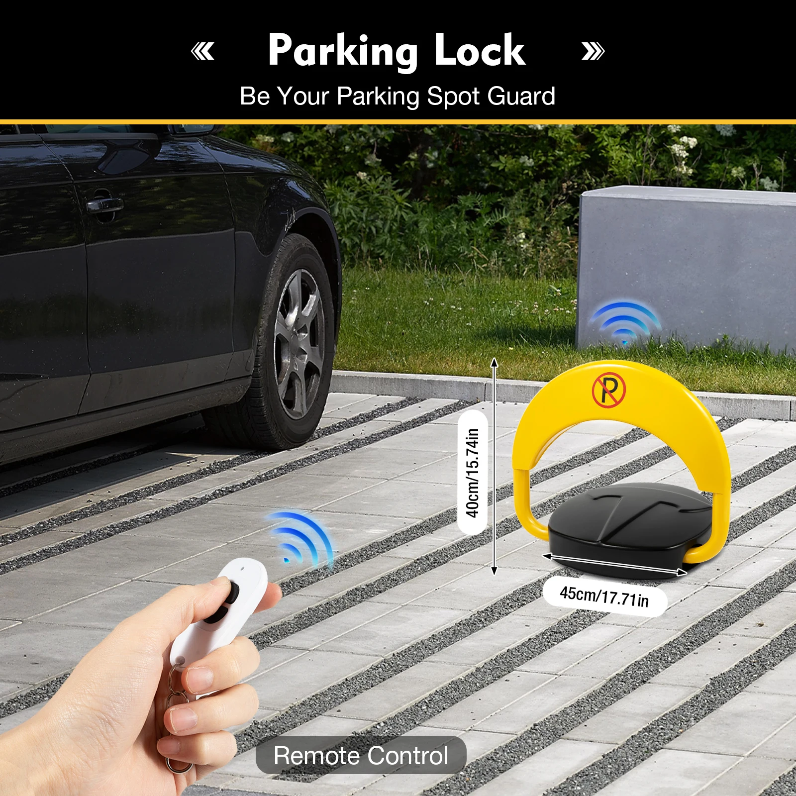 Remote Control Parking Lock with Reflective Strip (Circular New Shell Small Motor Without Battery)  Anti-Collision