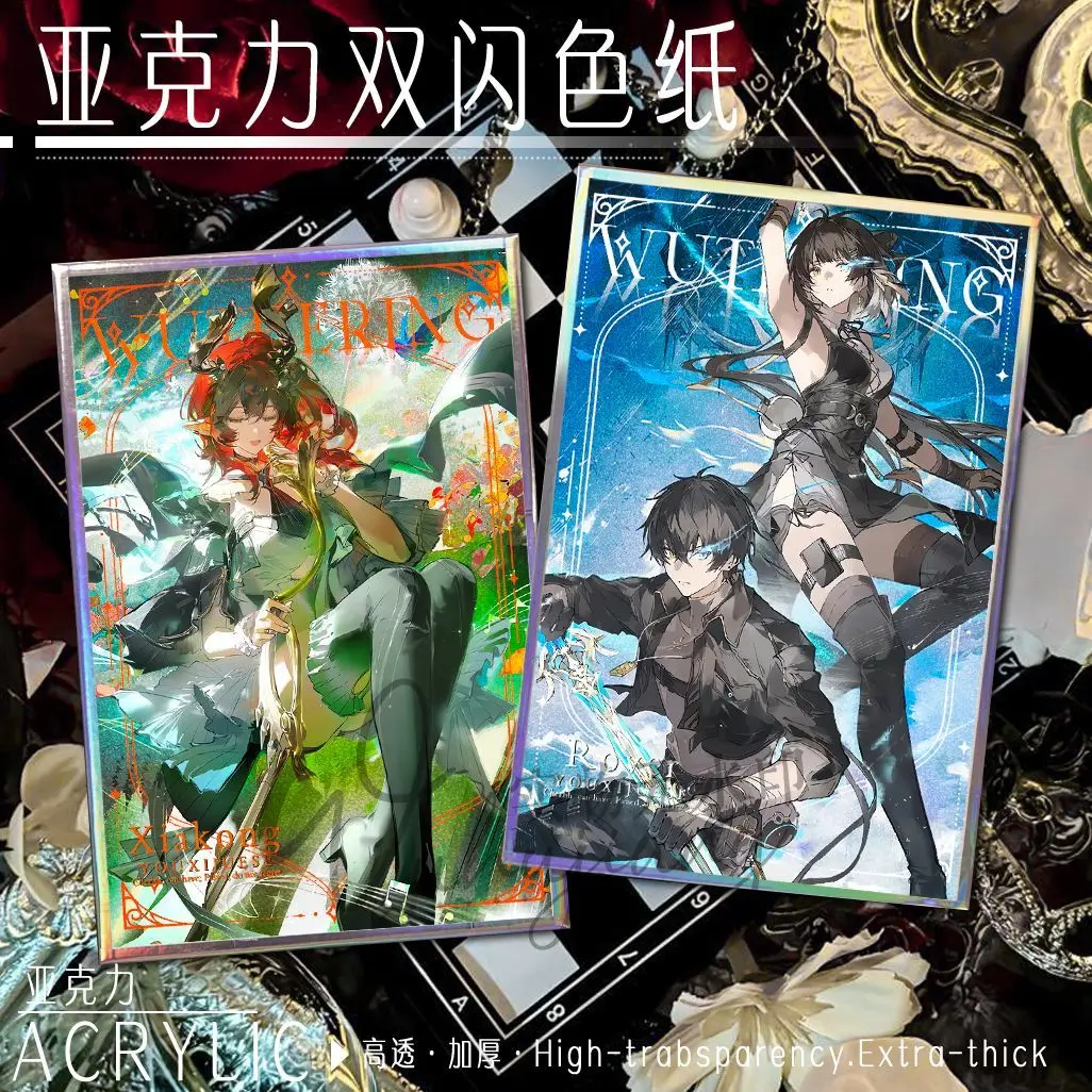 Anime Wuthering Waves Ciaccona Cosplay Acrílico Duplo Flash Papel Colorido Cartão Ornamento de Mesa Fãs Presentes de Natal