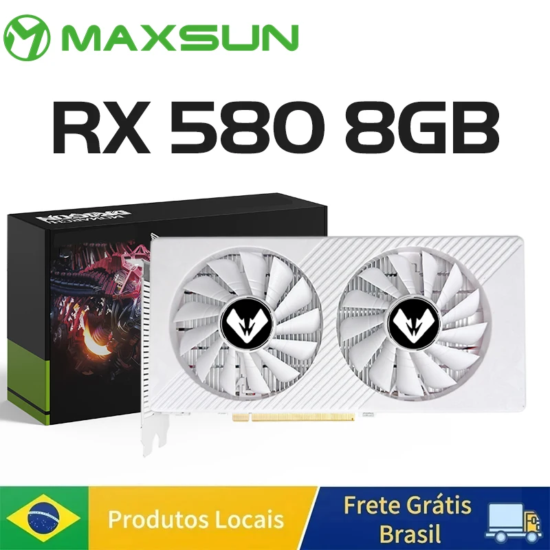 MAXSUN AMD Radeon RX580 8G بطاقات الرسومات GDDR5 بطاقة الفيديو DP DVI PCIE3.0x16 لبطاقة وحدة معالجة الرسومات للكمبيوتر الألعاب RX 580 كاملة جديدة #3