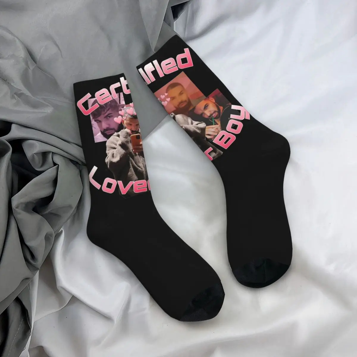 Retro Unisex zertifizierte Liebhaber Junge Drake Rapper Kleid Socken Zubehör Crew Socken super weich beste Geschenk idee