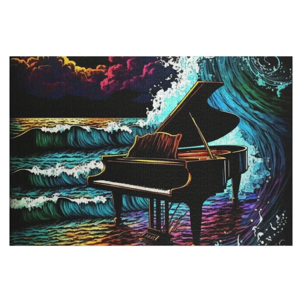 

Colorful and Atmospheric Piano out in Nature Jigsaw Puzzle Wood Adults Baby Wooden Puzzle