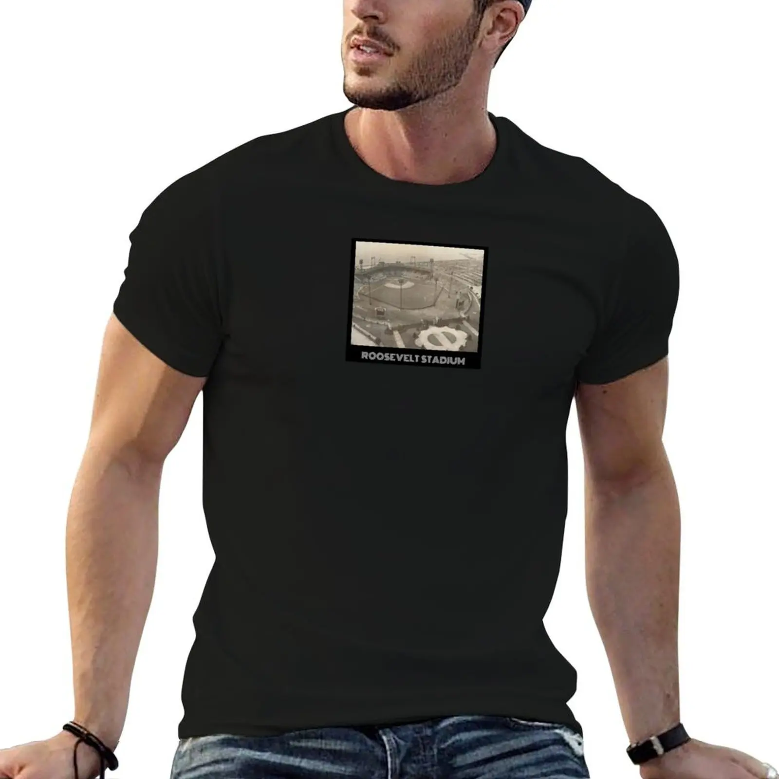 Roosevelt Stadium- Dodger Blue T-Shirt customs Man t-shirt fruit of the loom mens t shirts