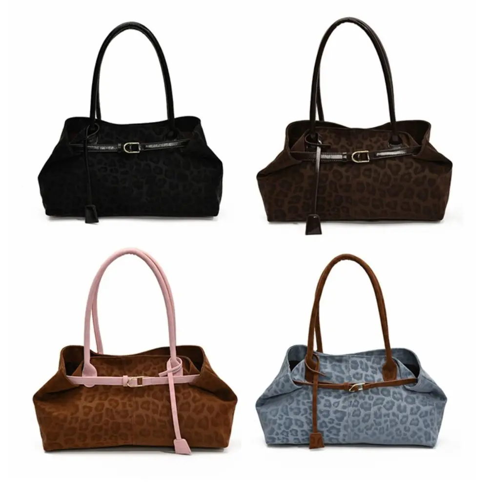 Stylish PU Leopard Print Tote Bag Versatile Casual Satchel Large Capacity Women's Shoulder Bag Travel image 3