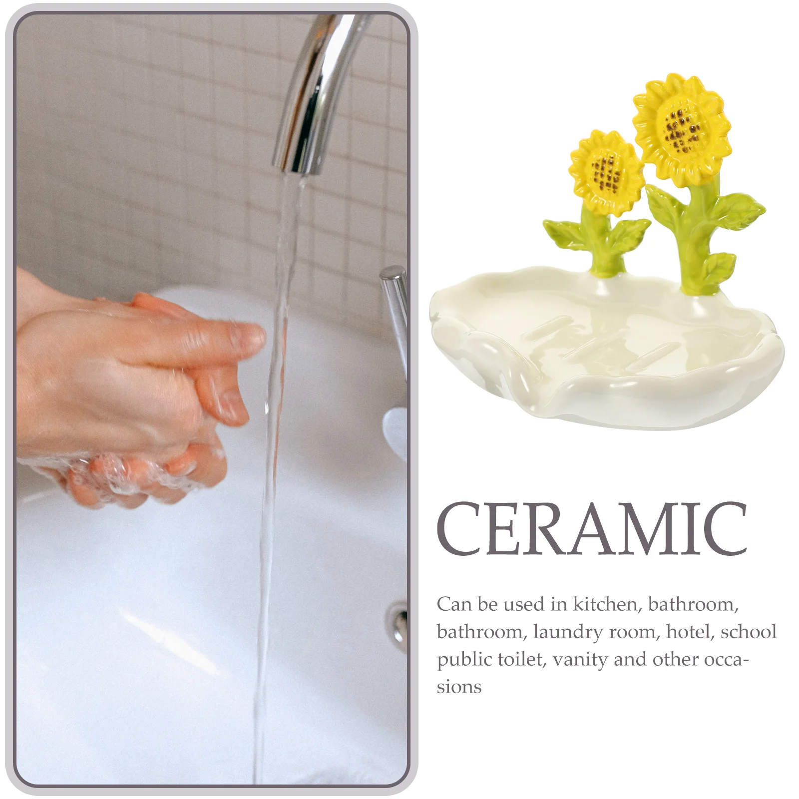 

Soap Case Bathroom Tray Ceramic Round Holder Dish Rack Decorative Holders Shower