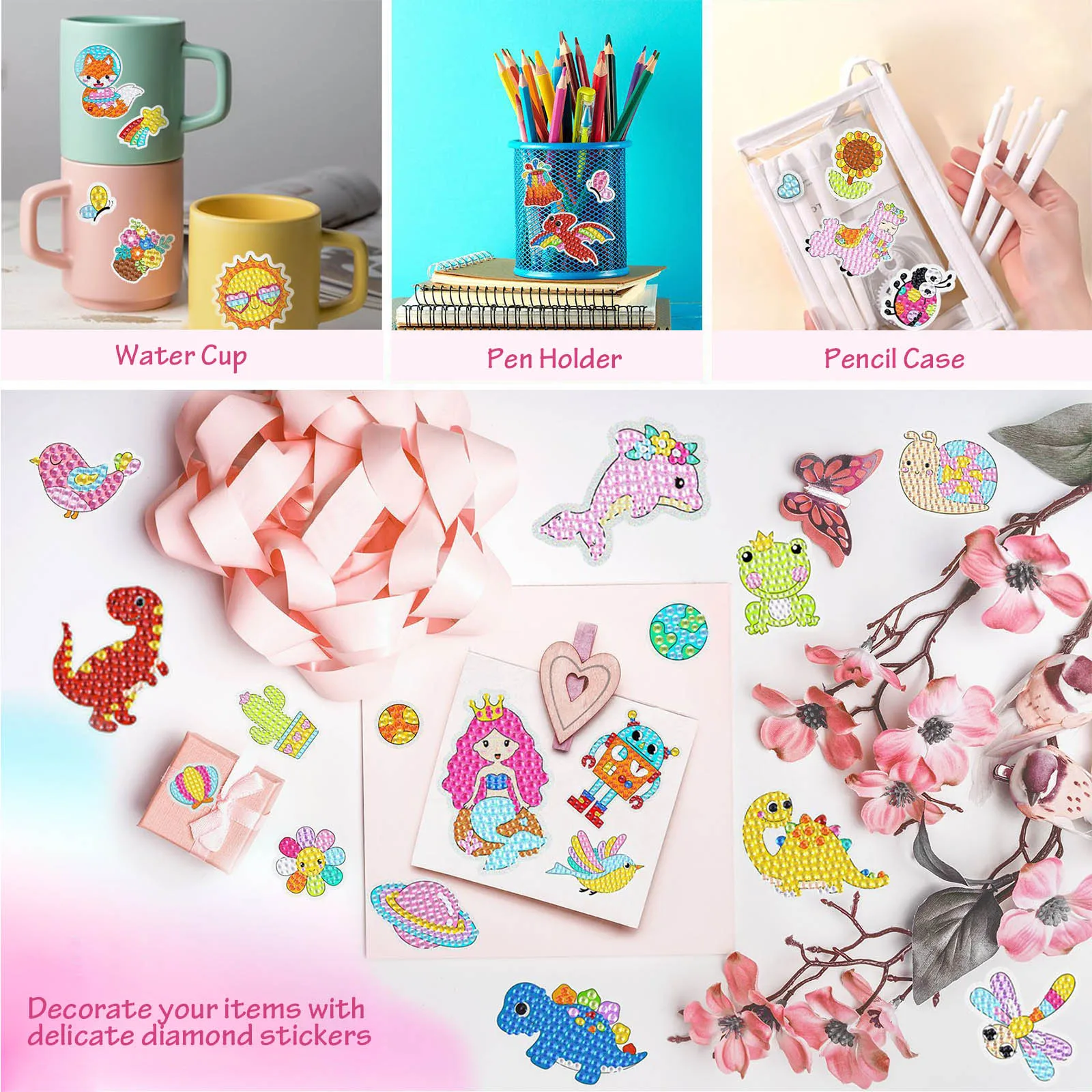 Painting Sticker Kit for Kids Girls Boys Cute Pony Pattern Handmade 5D DIY Diamond Sticker Paint Ornament Arts Crafts Gifts