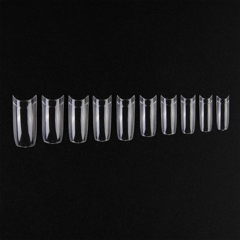 500pcs/Pack Clear/White/Nature French False Fake Tips Ultra-Flexible Half Cover Fake Nail Tips Acrylic Nail Tips 10 Sizes##td