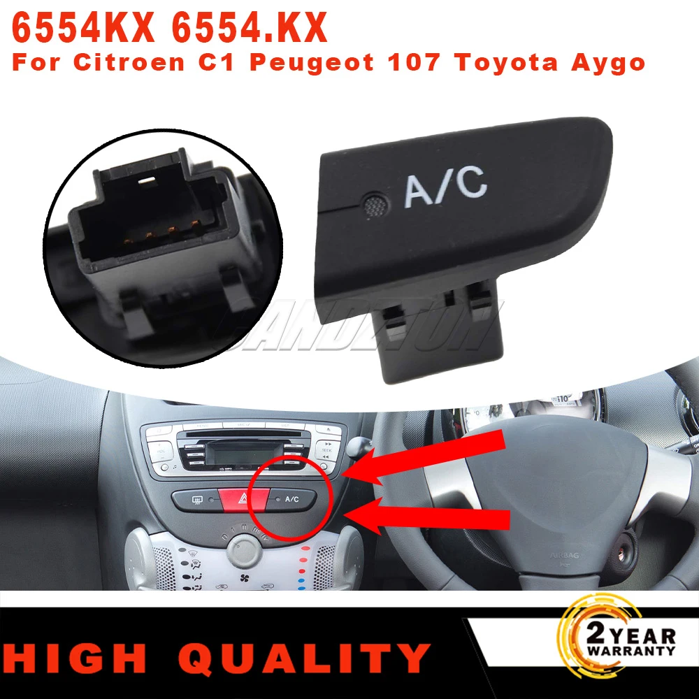 6554KX 1Pc New Air Conditioning A/C Fan Temperature Switch 3 Pins 6554.KX For Citroen C1 Peugeot 107 Toyota Aygo car accessories