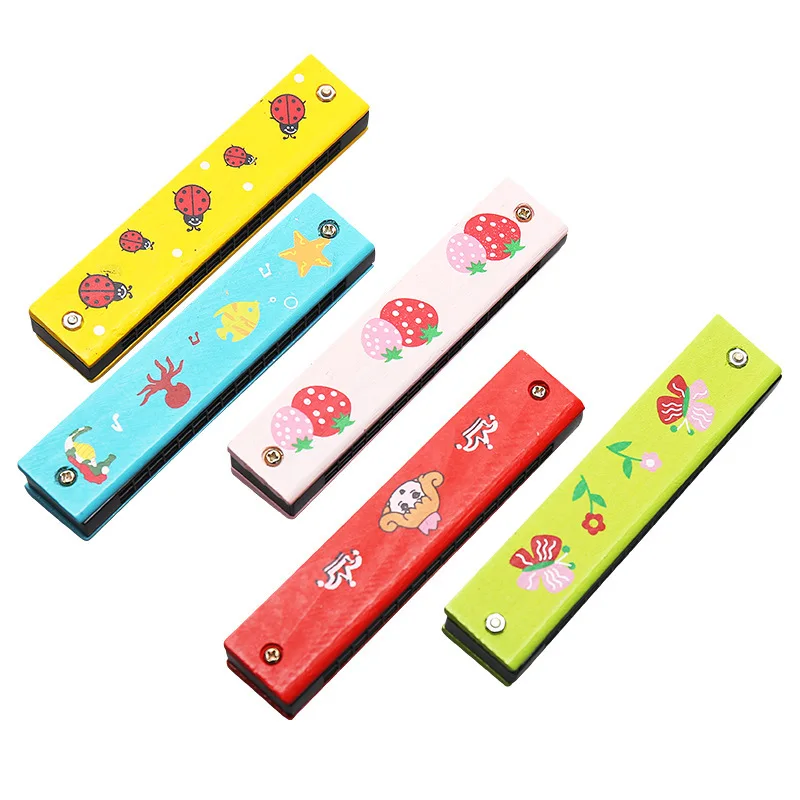 Kinderen Musical Houten Harmonica Baby Vroege Educatief Instrument Speelgoed 0 12 Maanden Baby Kids Puzzel Speelgoed Gift Voor Jongen & meisje