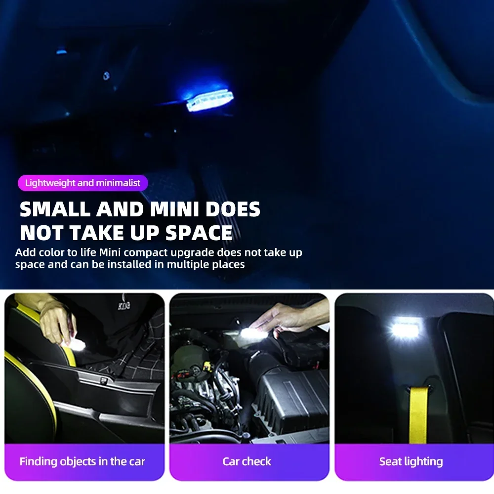 New Car LED Touch Lights luce interna Wireless luce magnetica per porta Auto lampada da soffitto per tetto lampada da lettura USB ricaricabile 5V