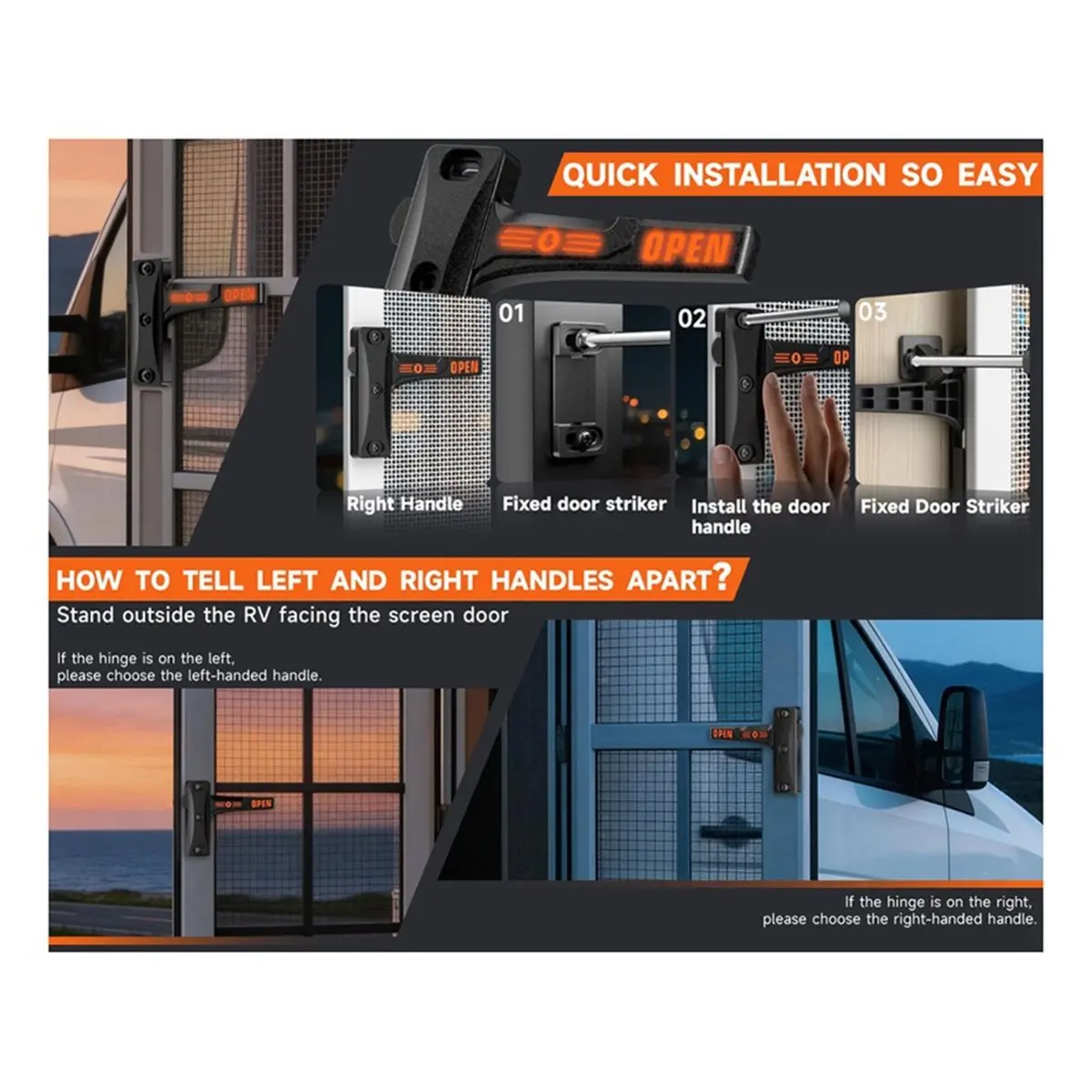 【MUST-HAVE LIST】 RV Screen Door , Door Screen Window Door Handle ,RV Screen Door Handle for RV Trailer