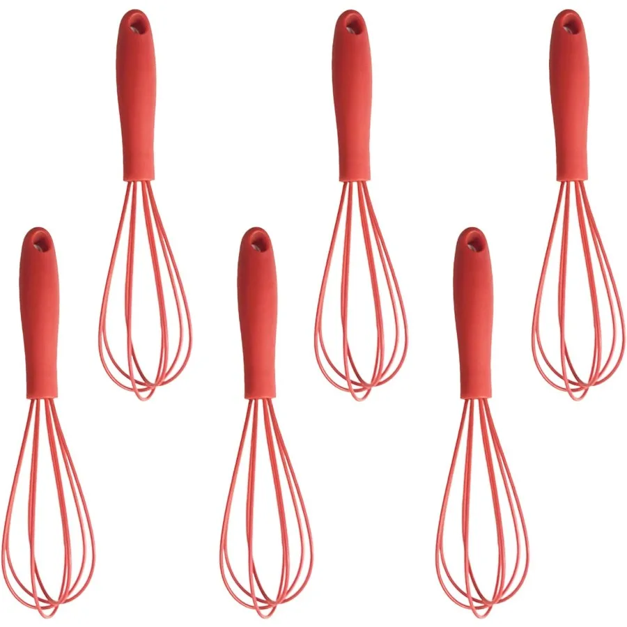 

6Pcs Silicone Whisk Mini Whisk Set Small Whisks For Cng Hand Milk Frothers For Non-Stick Cookware Egg Beater Perfect For Blendi