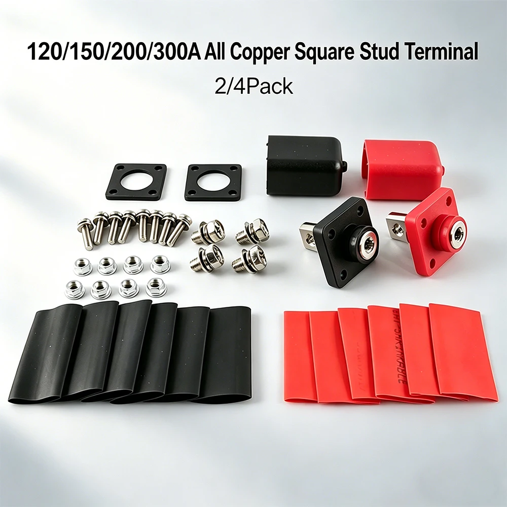 Image of 2/4 Stück 120A 150A 200A 300A Vollkupfer Lithium-Batterie Energiespeicher-Anschluss Batterie-Verbinder Batterie-Speicherterminal