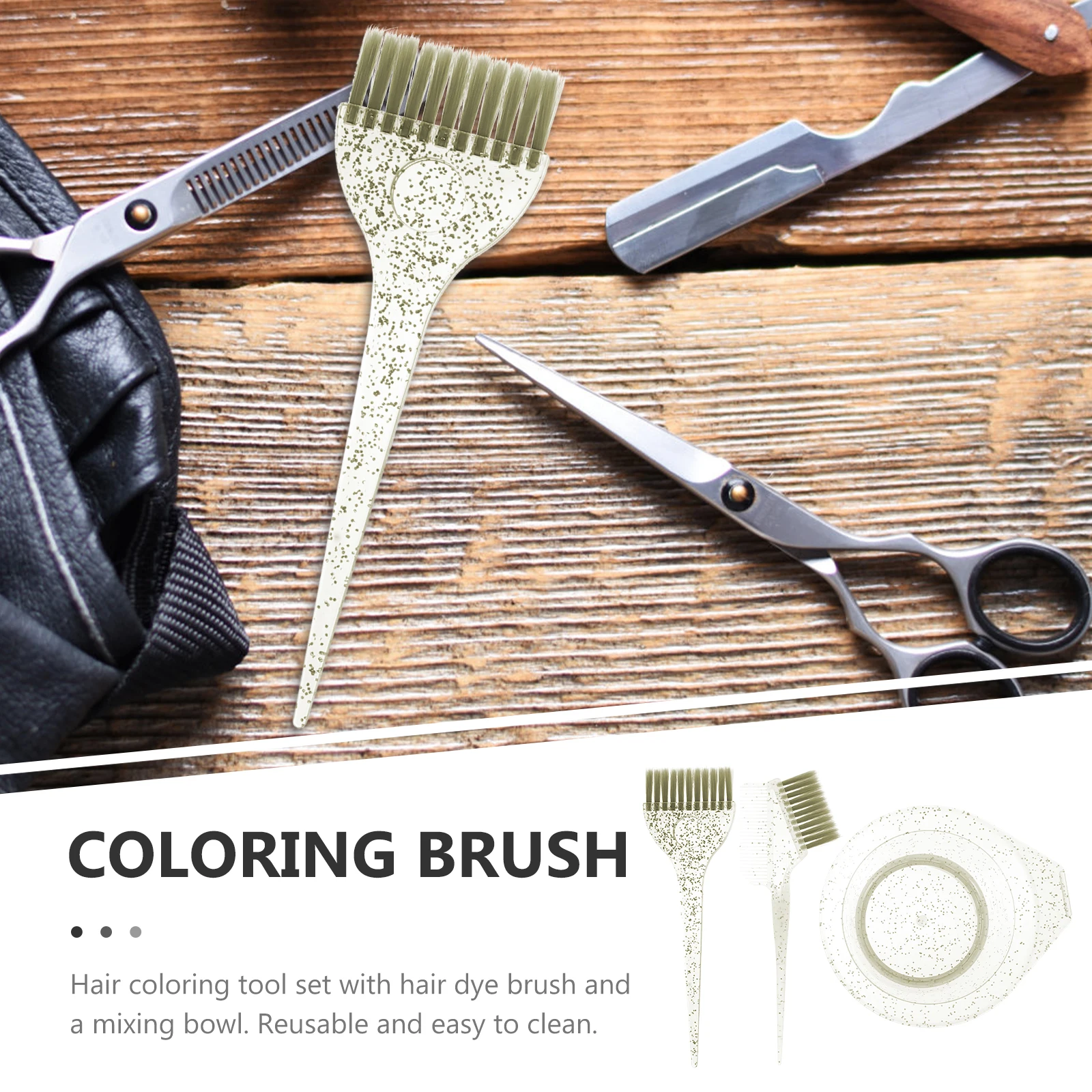 

1Set Hair Coloring Brush and Bowl Set Thickened Mixing Container with Scale for Salon DIY Hair Dye Application