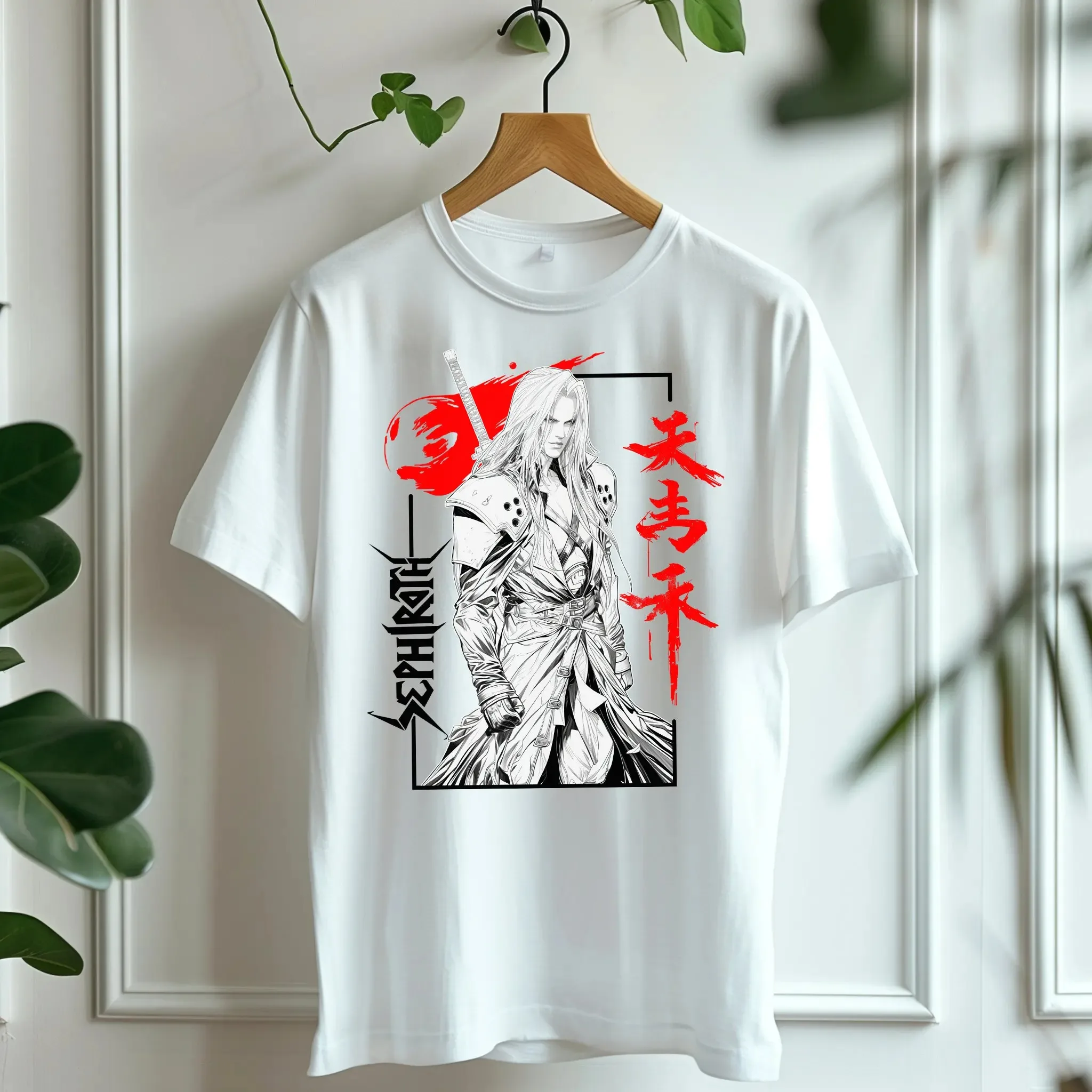Final Fantasy VII Sephiroth Anime Style T-Shirt, Gamer Streetwear Graphic Tee, Fashion Comfortable T-Shirt for Gamers Gift