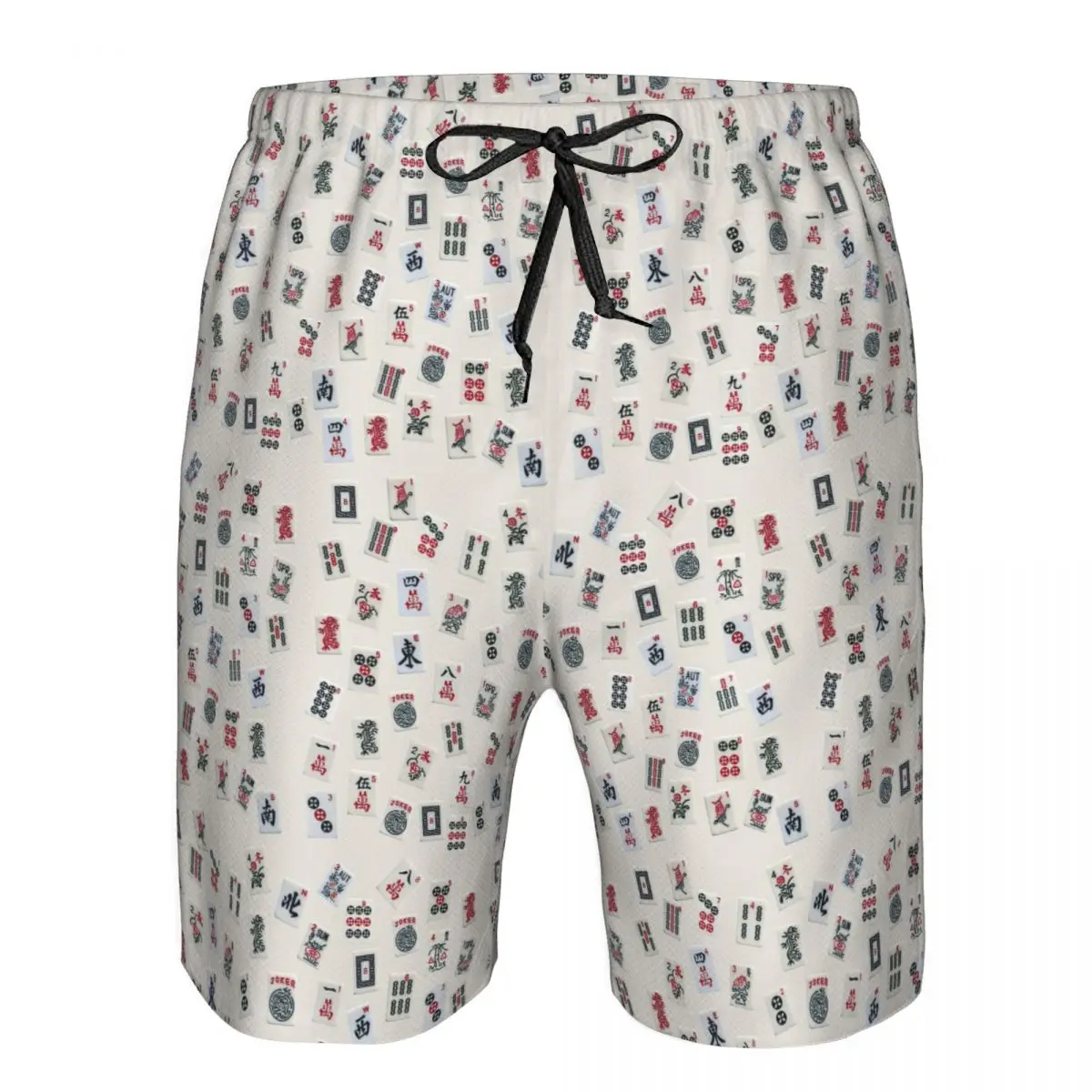 

Mahjong Game Tiles Design Trunks Beach Board Shorts Casual Quick Dry Swimming Summer Men Pants