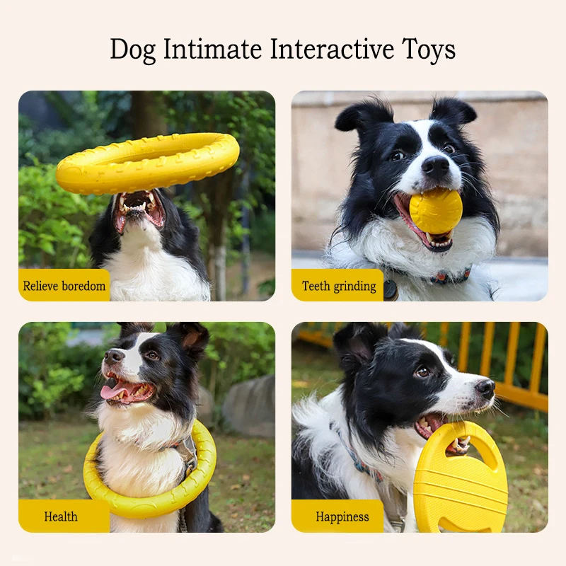 EVA Durable Dog Toys Puppy Chew Toy 4 Pack  Flying Disc + Ball + Tug Rope for Puppy&Adult Dogs  Chew-Proof Teeth Cleaning Set view 5