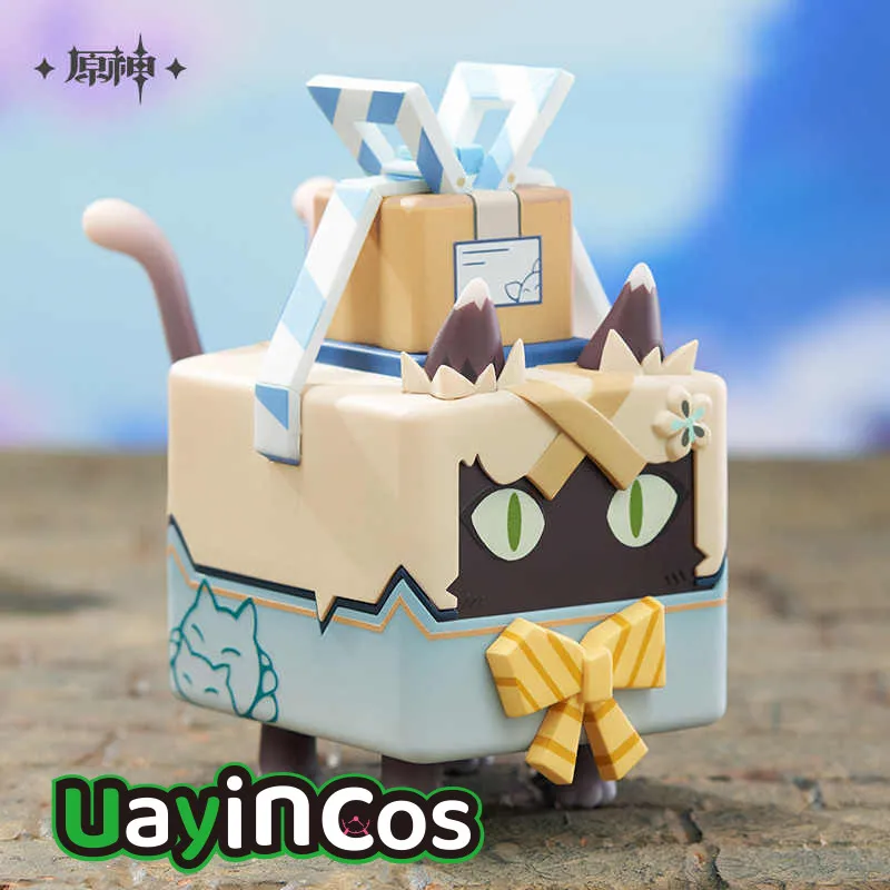 Official Original Genshin Impact Kirara Cat Box Courier PVC Action Anime Figure Figurines Accessories Props Game Toy For Kid Gif