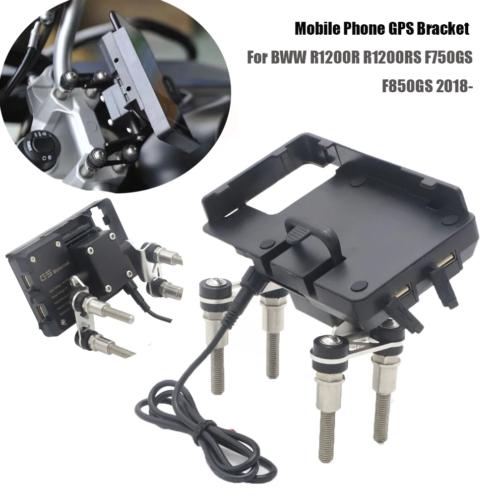 

Handlebar Stand Holder Phone Mobile Phone GPS Plate Bracket For BWW R1200R R1200RS F750GS F850GS 2018-