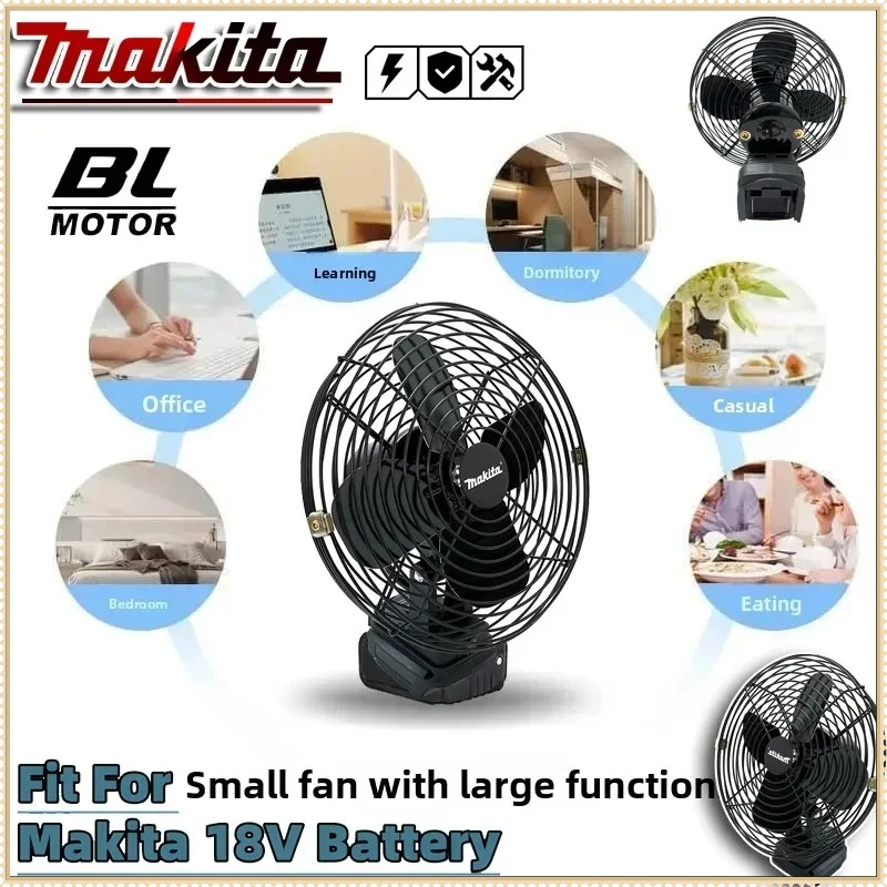 

Makita Camping Fan Wireless Outdoor Fishing Desktop Portable Metal Fan Strong Wind Fan Power Tool For Makita Battery