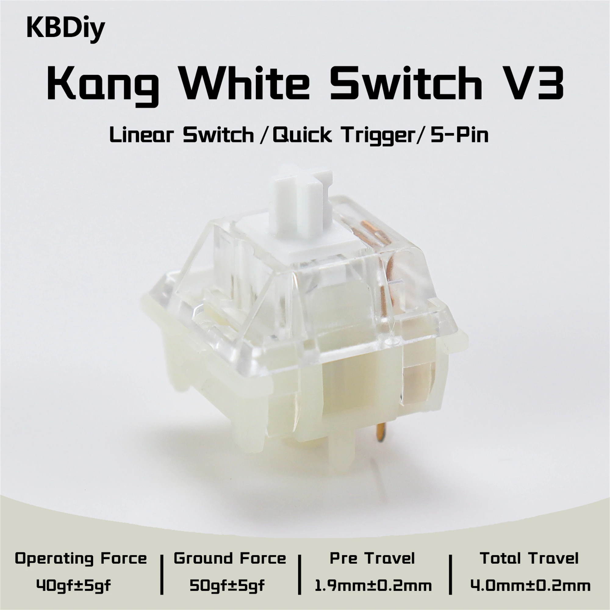 Wholesales KTT Kang White V3 Switches Mechanical Keyboard Switch 5Pin Custom Cherry RGB SMD Gaming Compatible With MX Switch
