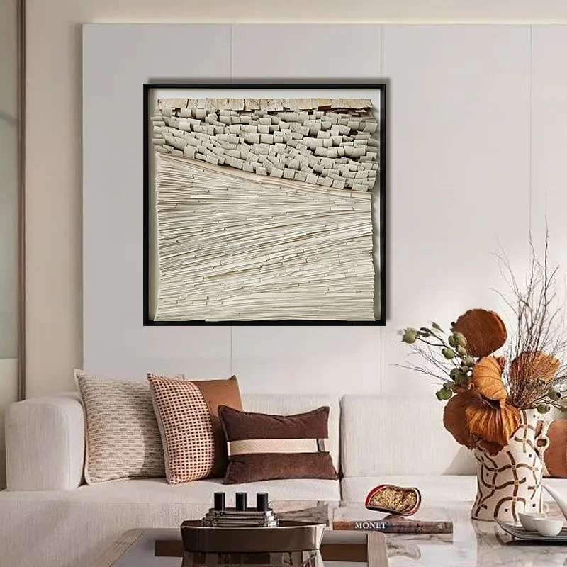 Home Decor Framed Handmade Mixed Media Panting And Wall Art Abstract Paper Art Wall 3D Decoration